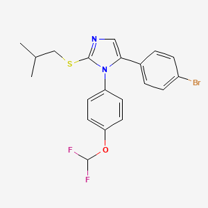 molecular formula C20H19BrF2N2OS B3006662 5-(4-bromophenyl)-1-(4-(difluoromethoxy)phenyl)-2-(isobutylthio)-1H-imidazole CAS No. 1226438-67-0