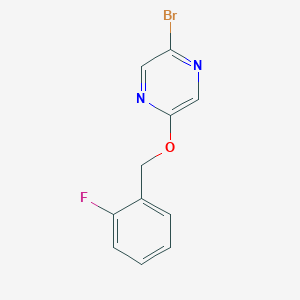 molecular formula C11H8BrFN2O B3006696 2-Bromo-5-(2-fluorobenzyloxy)pyrazine CAS No. 1878698-86-2