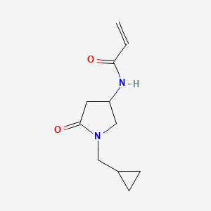 molecular formula C11H16N2O2 B3006697 N-[1-(Cyclopropylmethyl)-5-oxopyrrolidin-3-yl]prop-2-enamide CAS No. 2158093-33-3