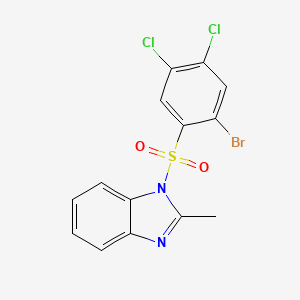 molecular formula C14H9BrCl2N2O2S B3006709 1-(2-Bromo-4,5-dichlorophenyl)sulfonyl-2-methylbenzimidazole CAS No. 2305565-21-1
