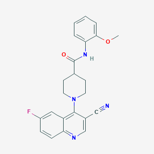 molecular formula C23H21FN4O2 B3006732 1-(3-cyano-6-fluoroquinolin-4-yl)-N-(2-methoxyphenyl)piperidine-4-carboxamide CAS No. 1207060-07-8
