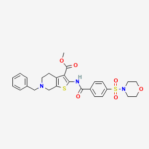 molecular formula C27H29N3O6S2 B3006856 Methyl 6-benzyl-2-(4-(morpholinosulfonyl)benzamido)-4,5,6,7-tetrahydrothieno[2,3-c]pyridine-3-carboxylate CAS No. 524679-83-2