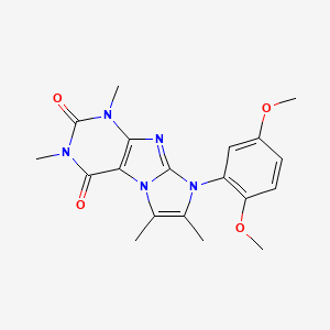 molecular formula C19H21N5O4 B3006863 6-(2,5-Dimethoxyphenyl)-2,4,7,8-tetramethylpurino[7,8-a]imidazole-1,3-dione CAS No. 876673-38-0