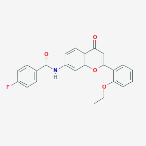 molecular formula C24H18FNO4 B3006912 N-[2-(2-ethoxyphenyl)-4-oxo-4H-chromen-7-yl]-4-fluorobenzamide CAS No. 923186-23-6