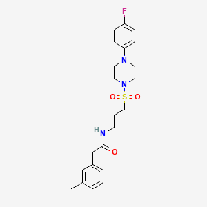 molecular formula C22H28FN3O3S B3006920 N-(3-((4-(4-fluorophenyl)piperazin-1-yl)sulfonyl)propyl)-2-(m-tolyl)acetamide CAS No. 1021074-71-4