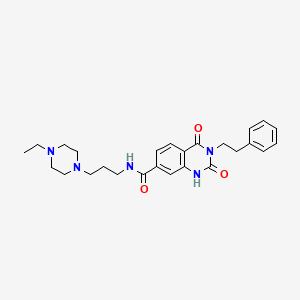 molecular formula C26H33N5O3 B3006928 N-(3-(4-ethylpiperazin-1-yl)propyl)-2,4-dioxo-3-phenethyl-1,2,3,4-tetrahydroquinazoline-7-carboxamide CAS No. 892283-94-2