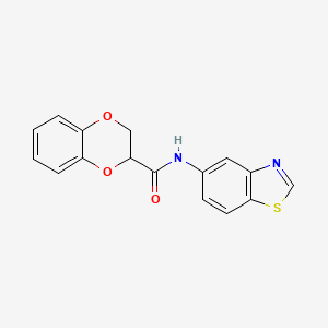 molecular formula C16H12N2O3S B3006950 N-(benzo[d]thiazol-5-yl)-2,3-dihydrobenzo[b][1,4]dioxine-2-carboxamide CAS No. 941924-79-4
