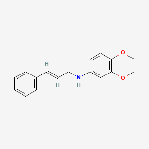molecular formula C17H17NO2 B3006973 N-(3-phenylprop-2-en-1-yl)-2,3-dihydro-1,4-benzodioxin-6-amine CAS No. 851175-98-9