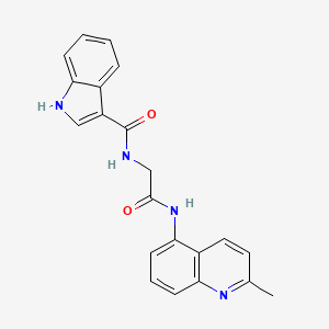 molecular formula C21H18N4O2 B3006996 N-(2-((2-methylquinolin-5-yl)amino)-2-oxoethyl)-1H-indole-3-carboxamide CAS No. 1251639-83-4