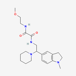 molecular formula C21H32N4O3 B3007027 N1-(2-methoxyethyl)-N2-(2-(1-methylindolin-5-yl)-2-(piperidin-1-yl)ethyl)oxalamide CAS No. 921893-55-2