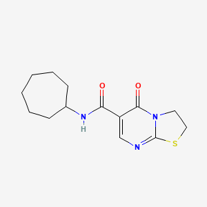 B3007030 N-cycloheptyl-5-oxo-3,5-dihydro-2H-thiazolo[3,2-a]pyrimidine-6-carboxamide CAS No. 443328-84-5