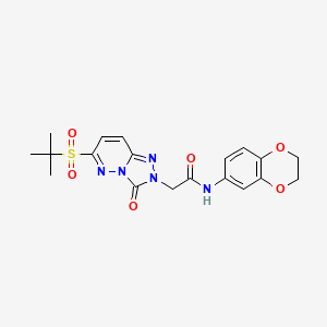 molecular formula C19H21N5O6S B3007055 N-(2,3-dihydro-1,4-benzodioxin-6-yl)-2-[6-(2-methylpropane-2-sulfonyl)-3-oxo-2H,3H-[1,2,4]triazolo[4,3-b]pyridazin-2-yl]acetamide CAS No. 1189973-68-9