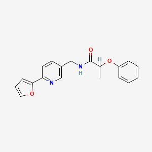 molecular formula C19H18N2O3 B3007178 N-((6-(furan-2-yl)pyridin-3-yl)methyl)-2-phenoxypropanamide CAS No. 1903578-24-4