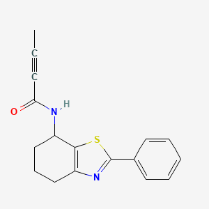molecular formula C17H16N2OS B3007233 N-(2-Phenyl-4,5,6,7-tetrahydro-1,3-benzothiazol-7-yl)but-2-ynamide CAS No. 2411241-90-0