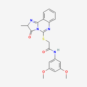 molecular formula C21H20N4O4S B3007236 N-(3,5-dimethoxyphenyl)-2-((2-methyl-3-oxo-2,3-dihydroimidazo[1,2-c]quinazolin-5-yl)thio)acetamide CAS No. 1052605-24-9