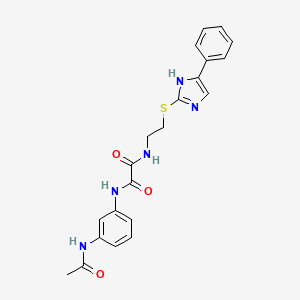N1-(3-acetamidophenyl)-N2-(2-((4-phenyl-1H-imidazol-2-yl)thio)ethyl)oxalamide