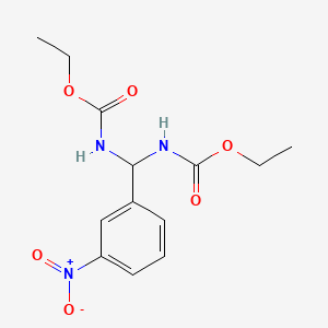 molecular formula C13H17N3O6 B3007258 Diethyl ((3-nitrophenyl)methylene)dicarbamate CAS No. 303061-61-2
