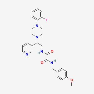 N1-(2-(4-(2-fluorophenyl)piperazin-1-yl)-2-(pyridin-3-yl)ethyl)-N2-(4-methoxybenzyl)oxalamide