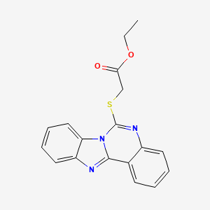 molecular formula C18H15N3O2S B3007271 Ethyl 2-(benzimidazolo[1,2-c]quinazolin-6-ylsulfanyl)acetate CAS No. 422276-59-3