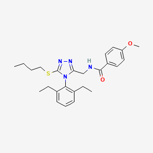 molecular formula C25H32N4O2S B3007347 N-{[5-(butylsulfanyl)-4-(2,6-diethylphenyl)-4H-1,2,4-triazol-3-yl]methyl}-4-methoxybenzamide CAS No. 476432-67-4