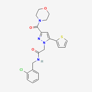 N-(2-chlorobenzyl)-2-(3-(morpholine-4-carbonyl)-5-(thiophen-2-yl)-1H-pyrazol-1-yl)acetamide
