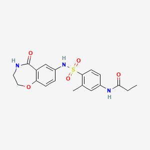 N-(3-methyl-4-(N-(5-oxo-2,3,4,5-tetrahydrobenzo[f][1,4]oxazepin-7-yl)sulfamoyl)phenyl)propionamide