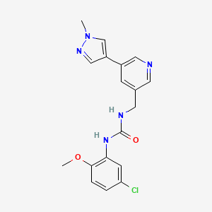 1-(5-chloro-2-methoxyphenyl)-3-((5-(1-methyl-1H-pyrazol-4-yl)pyridin-3-yl)methyl)urea