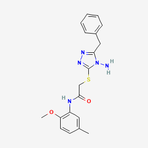 2-[(4-amino-5-benzyl-4H-1,2,4-triazol-3-yl)sulfanyl]-N-(2-methoxy-5-methylphenyl)acetamide