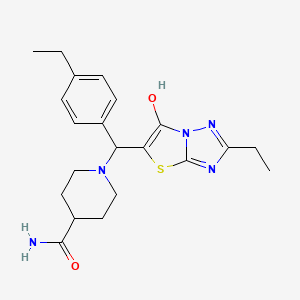 1-((2-Ethyl-6-hydroxythiazolo[3,2-b][1,2,4]triazol-5-yl)(4-ethylphenyl)methyl)piperidine-4-carboxamide
