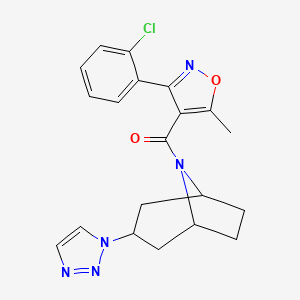 8-[3-(2-chlorophenyl)-5-methyl-1,2-oxazole-4-carbonyl]-3-(1H-1,2,3-triazol-1-yl)-8-azabicyclo[3.2.1]octane