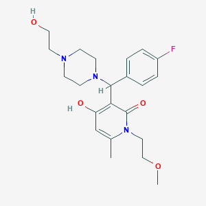 3-((4-fluorophenyl)(4-(2-hydroxyethyl)piperazin-1-yl)methyl)-4-hydroxy-1-(2-methoxyethyl)-6-methylpyridin-2(1H)-one