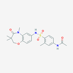 N-(3-methyl-4-(N-(3,3,5-trimethyl-4-oxo-2,3,4,5-tetrahydrobenzo[b][1,4]oxazepin-7-yl)sulfamoyl)phenyl)acetamide