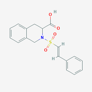 2-[(E)-2-phenylethenyl]sulfonyl-3,4-dihydro-1H-isoquinoline-3-carboxylic acid