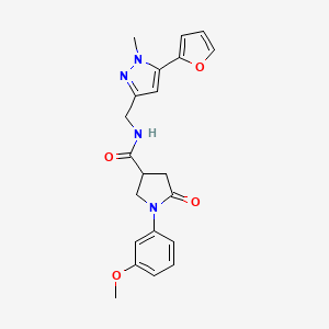 N-((5-(furan-2-yl)-1-methyl-1H-pyrazol-3-yl)methyl)-1-(3-methoxyphenyl)-5-oxopyrrolidine-3-carboxamide