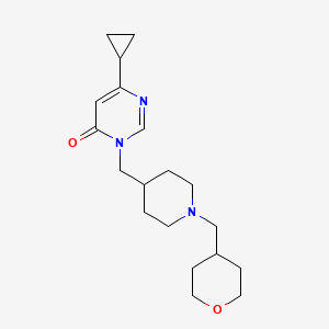 6-Cyclopropyl-3-({1-[(oxan-4-yl)methyl]piperidin-4-yl}methyl)-3,4-dihydropyrimidin-4-one