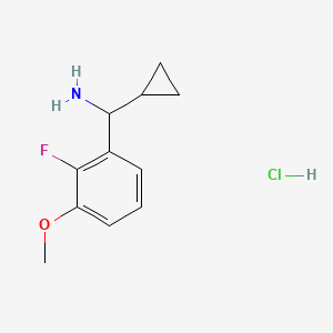 molecular formula C11H15ClFNO B3007437 Cyclopropyl(2-fluoro-3-methoxyphenyl)methanamine hydrochloride CAS No. 1955540-67-6