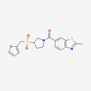 (3-((Furan-2-ylmethyl)sulfonyl)pyrrolidin-1-yl)(2-methylbenzo[d]thiazol-6-yl)methanone