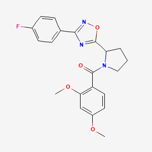 (2,4-Dimethoxyphenyl)-[2-[3-(4-fluorophenyl)-1,2,4-oxadiazol-5-yl]pyrrolidin-1-yl]methanone