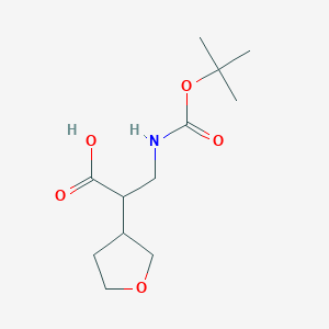 molecular formula C12H21NO5 B3007445 3-((tert-Butoxycarbonyl)amino)-2-(tetrahydrofuran-3-yl)propanoic acid CAS No. 2168066-72-4