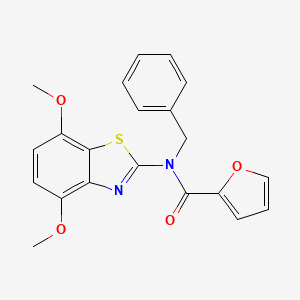 molecular formula C21H18N2O4S B3007458 N-benzyl-N-(4,7-dimethoxy-1,3-benzothiazol-2-yl)furan-2-carboxamide CAS No. 899735-08-1