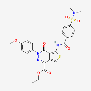 molecular formula C25H24N4O7S2 B3007465 ethyl 5-[4-(dimethylsulfamoyl)benzamido]-3-(4-methoxyphenyl)-4-oxo-3H,4H-thieno[3,4-d]pyridazine-1-carboxylate CAS No. 851977-67-8