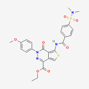 molecular formula C25H24N4O7S2 B3007465 Ethyl 5-[[4-(dimethylsulfamoyl)benzoyl]amino]-3-(4-methoxyphenyl)-4-oxothieno[3,4-d]pyridazine-1-carboxylate CAS No. 851977-67-8