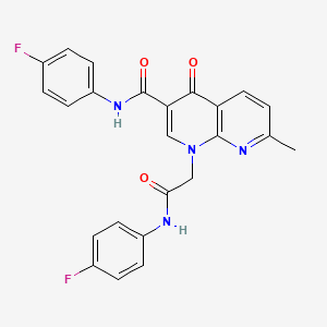 molecular formula C24H18F2N4O3 B3007478 N-(4-fluorophenyl)-1-(2-((4-fluorophenyl)amino)-2-oxoethyl)-7-methyl-4-oxo-1,4-dihydro-1,8-naphthyridine-3-carboxamide CAS No. 1251598-02-3