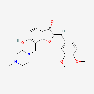 B3007512 (Z)-2-(3,4-dimethoxybenzylidene)-6-hydroxy-7-((4-methylpiperazin-1-yl)methyl)benzofuran-3(2H)-one CAS No. 869078-31-9