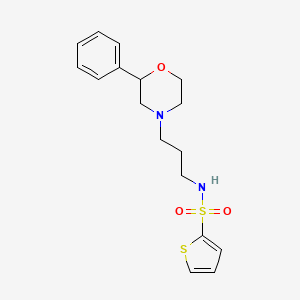 molecular formula C17H22N2O3S2 B3007519 N-[3-(2-phenylmorpholin-4-yl)propyl]thiophene-2-sulfonamide CAS No. 953918-63-3