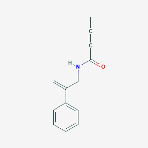 molecular formula C13H13NO B3007542 N-(2-Phenylprop-2-enyl)but-2-ynamide CAS No. 2411311-17-4