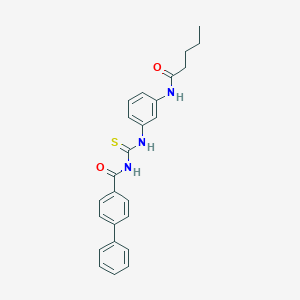 molecular formula C25H25N3O2S B300762 N-[3-({[([1,1'-biphenyl]-4-ylcarbonyl)amino]carbothioyl}amino)phenyl]pentanamide 