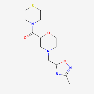 B3007630 [4-[(3-Methyl-1,2,4-oxadiazol-5-yl)methyl]morpholin-2-yl]-thiomorpholin-4-ylmethanone CAS No. 2415534-05-1