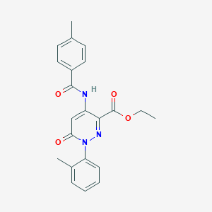 molecular formula C22H21N3O4 B3007636 Ethyl 4-(4-methylbenzamido)-6-oxo-1-(o-tolyl)-1,6-dihydropyridazine-3-carboxylate CAS No. 942009-85-0