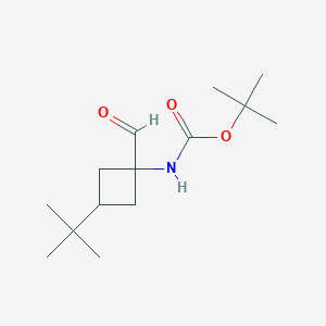 molecular formula C14H25NO3 B3007640 Tert-butyl N-(3-tert-butyl-1-formylcyclobutyl)carbamate CAS No. 2580191-05-3